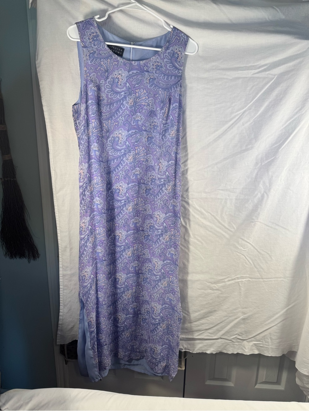 Vtg Spenser Jeremy 100% Silk Paisley Maxi Dress 14 CottageCore Coastal Grandma
